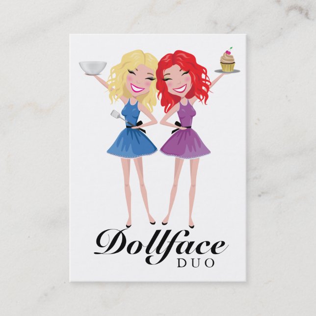 311 Dollface Duo Blonde Red Hair Carte de visite (Devant)