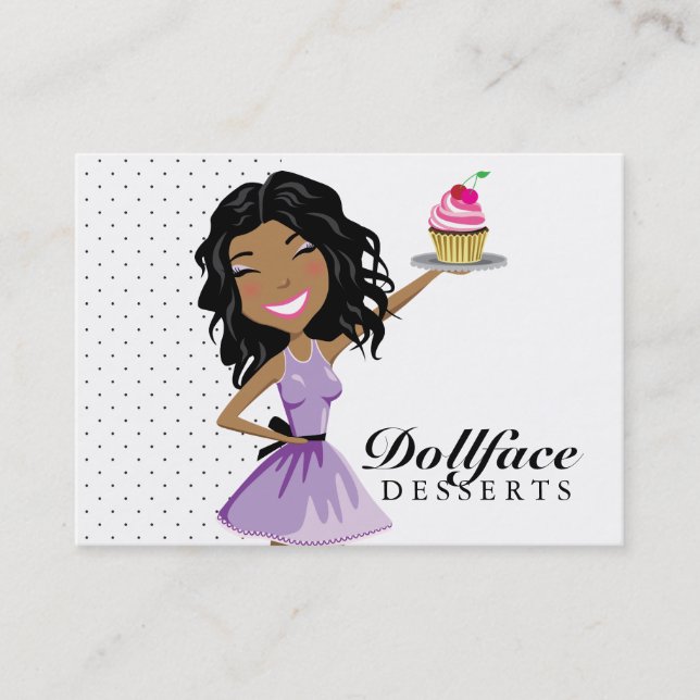 311 Dollface Nachtische Ebonie 3,5 x 2 Visitenkarte (Vorderseite)