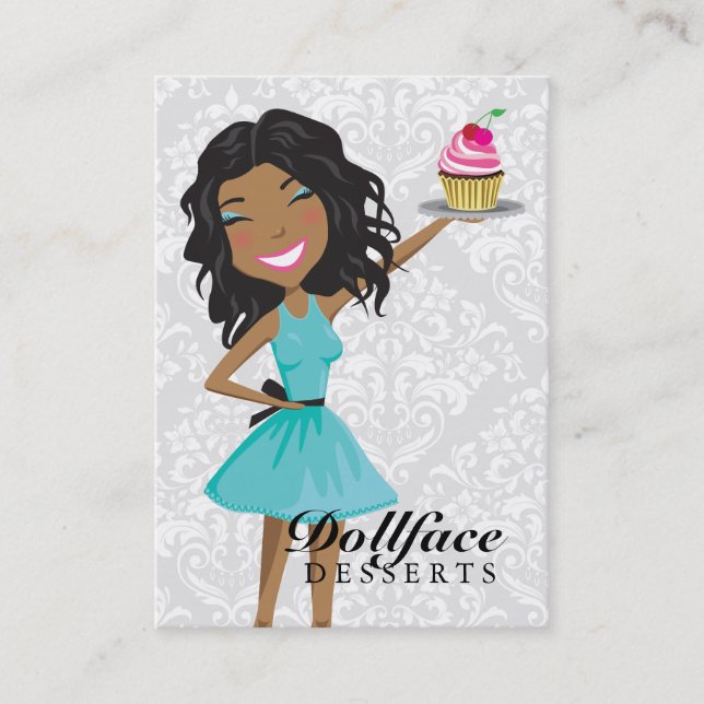 311 Dollface Nachtische Ebonie Geschenkboxen-Blau Visitenkarte (Vorderseite)