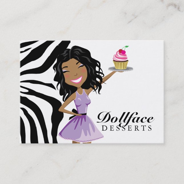 311 Dollface Nachtische Ebonie Zebra 3,5 x 2 Visitenkarte (Vorderseite)