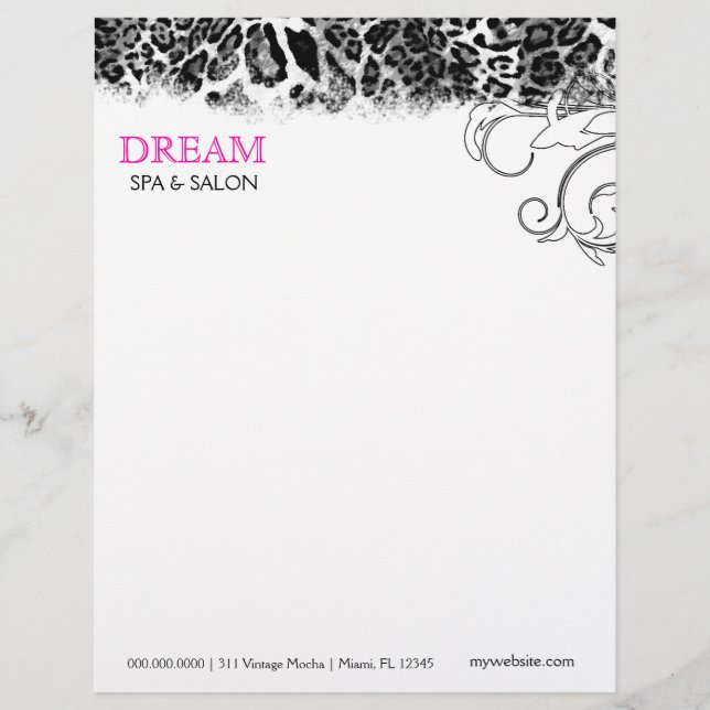 311 DreamPink Leopard Briefbogen (Vorderseite)