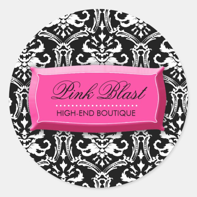 311-Elegante rosa Blast Damaskus Stickers (Vorderseite)