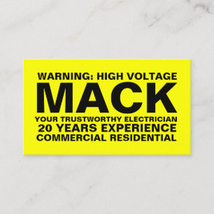 311 Elektriker-gelbe unzerstörbare Karte