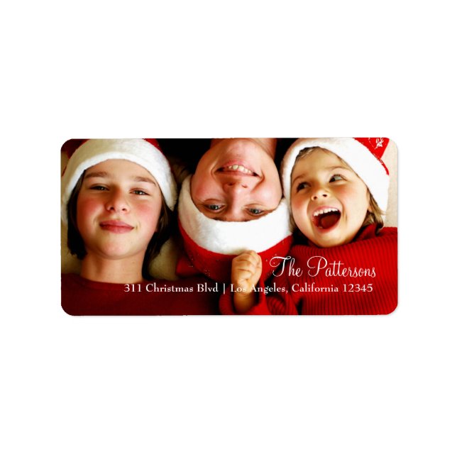 311 Étiquette photo de Noël personnalisable (Devant)