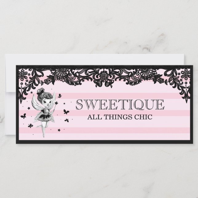 311 Fairy Sweetique Pink Stripes Geschenkgutschein (Vorderseite)