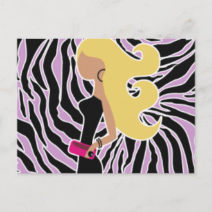 311-Fashionista Lila Zebra   Blond Postkarte
