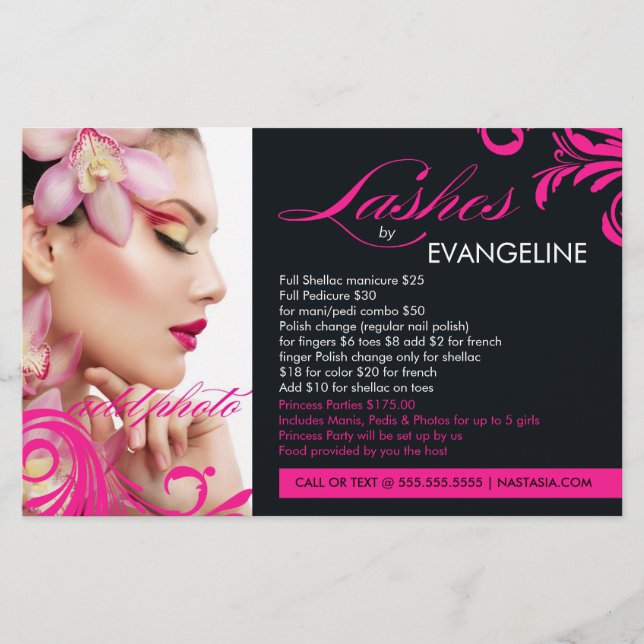 311 Flyer, rosafarbene Lashes Flyer (Vorne)