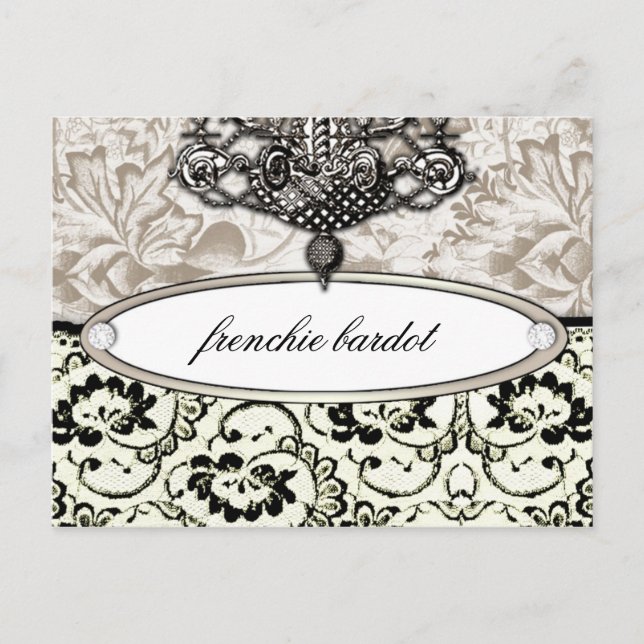 311 Frenchie Boudoir Eggshell Cream Postkarte (Vorderseite)