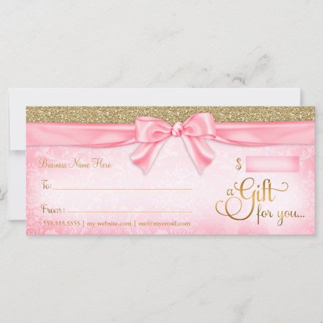 311 Geschenkgutschein für Rosa Imitate Glitzer (Vorderseite)