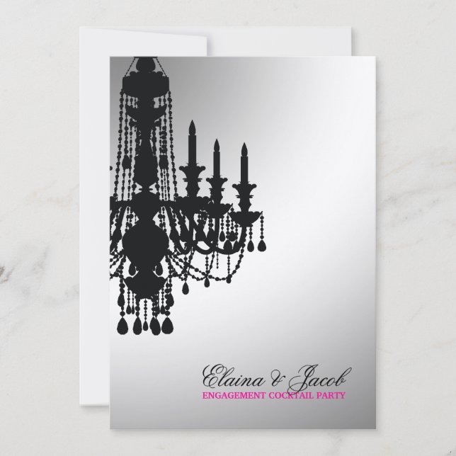 311-Glitz Chandelier - Einladung Metallic Gold (Vorderseite)