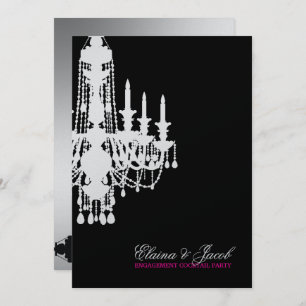 311-Glitz Kronleuchter - Einladung Metallic Silver