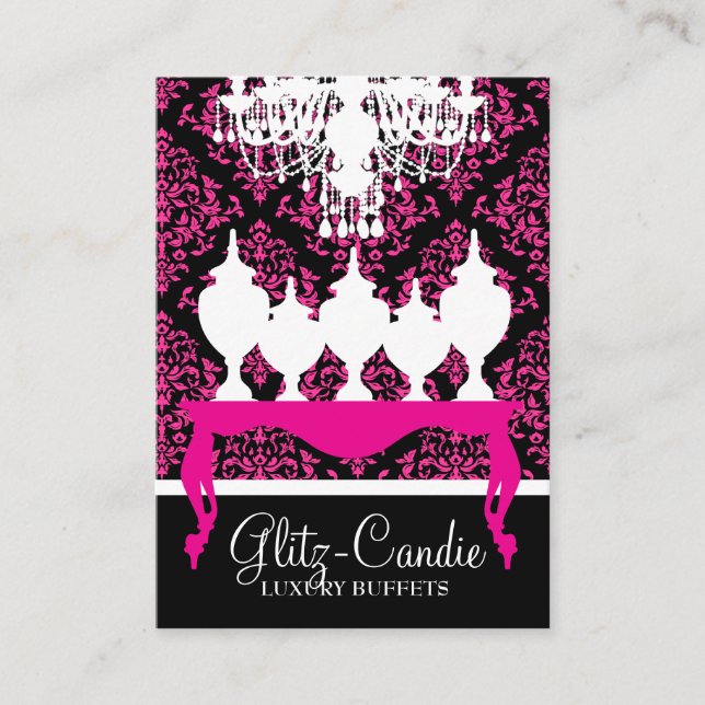 311 Glitzie Candie Pink Table Rokoko Platzkarte (Vorderseite)