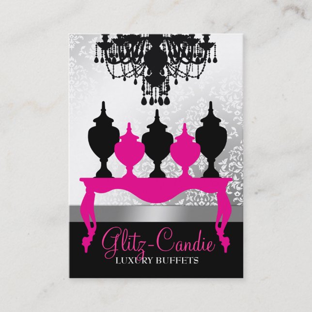 311 Glitzie Candie Pink Table Visitenkarte (Vorderseite)