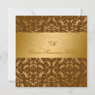 311-Golden diVine Chocolate Sweet 16 Einladung