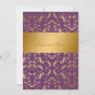 311-Golden erahnen lila | Aubergine Einladung