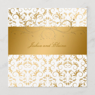 311-Golden erahnen weiße Freude 5,25 x 5,25 Einladung