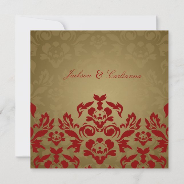  311-Golden Flame Square Einladung (Vorderseite)