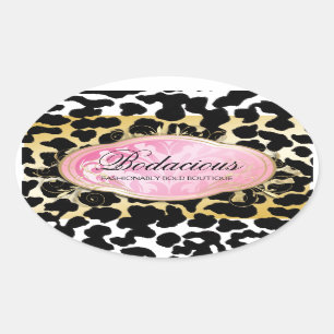 311 goldene Stellen Leopard der Bodacious Butike Ovaler Aufkleber
