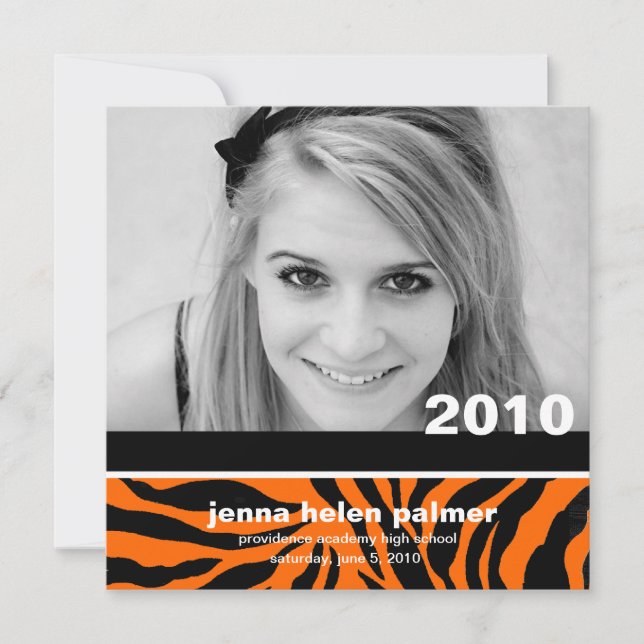 311-Graduation invitation du faire-part |Tiger (Devant)