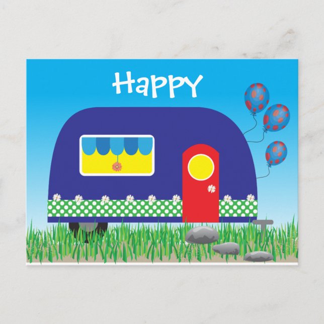 311 Happy Camper Niedliche Coole Geschenke Postkarte (Vorderseite)