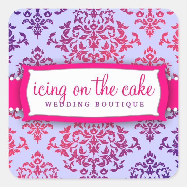 311 Icing on the Cake Pink & Lavender 2 Quadratischer Aufkleber (Vorderseite)