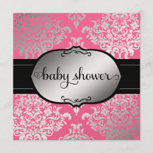 311 Imitat Silver Lux Damask Einladung
