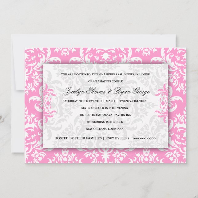311 Invitation Jocelyn Pink Damask (Devant)