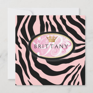 311-Iridescent Zebra - Rosa auf rosa Einladung