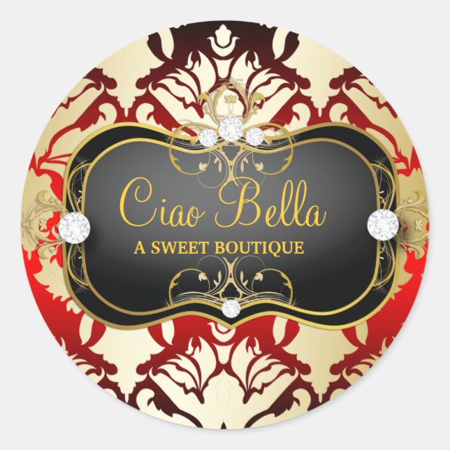 311 Jet Black Ciao Bella Cherry Sass Runder Aufkleber (Vorderseite)