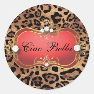 311 Jet Red Ciao Bella Leopard Sticker