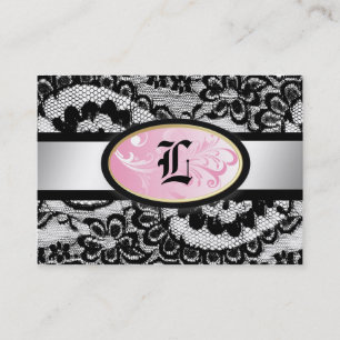311 Lace de Luxe Irisierend Rosa Visitenkarte