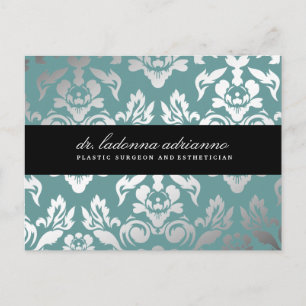 311 Ladonna Damask Aquamarin Blue Postkarte
