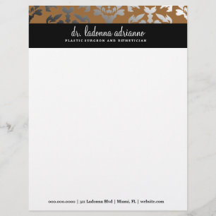 311 Ladonna Damast Bronze Briefbogen