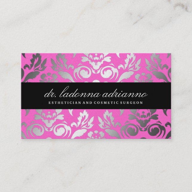 311 Ladonna Damast-Rosa Visitenkarte (Vorderseite)