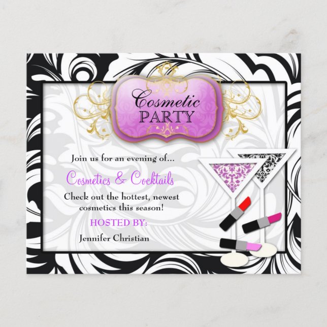 311-Lavish Lila Plate Kosmetisches Party Flyer (Vorne)