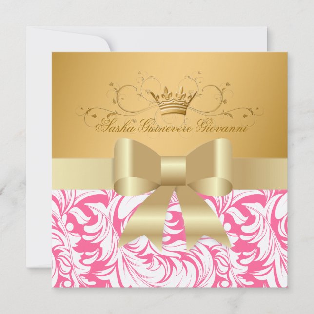 311-Lavishly goldene | Babyparty Einladung (Vorderseite)