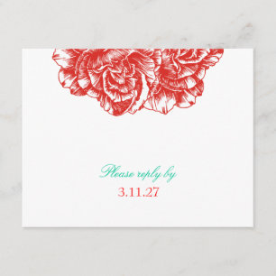 311-Le Plüsch Fleur - Rouge u. Türkis UAWG RSVP Karte