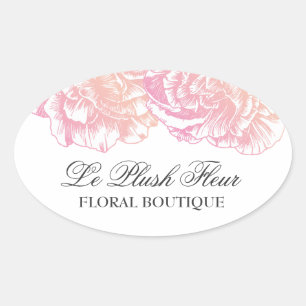 311 Le Plush Fleur Creamy Pink Ovaler Aufkleber
