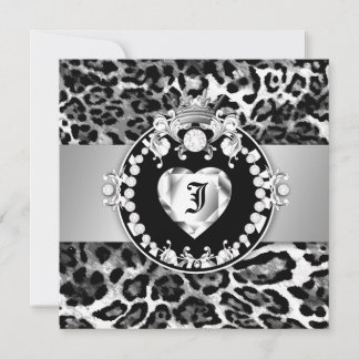311 Leopard-Tique Kuss-Königin der Herzen Sweet16 Einladung