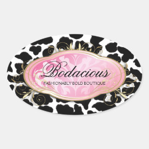311 Leopardenfelder in der bodacious Boutique Ovaler Aufkleber