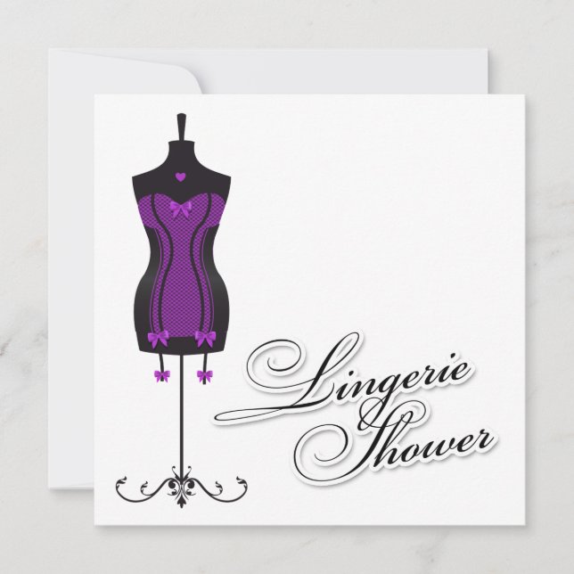 311-Lila Lingerie Mannequin Einladung (Vorderseite)