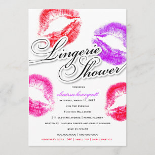 311 Lingerie Dusche Colorful Kisses Einladung