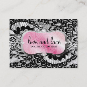 311 Love Lace Rosa Platte Metallisches Papier Visitenkarte