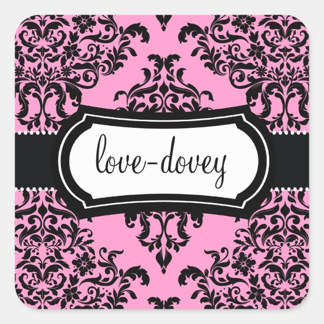 311 Lovey Dovey Damask Sticker rose (Devant)