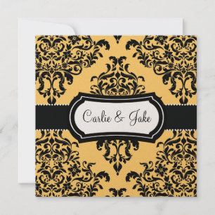 311 Lovey Dovey Mariage damassé Invitation Canary 