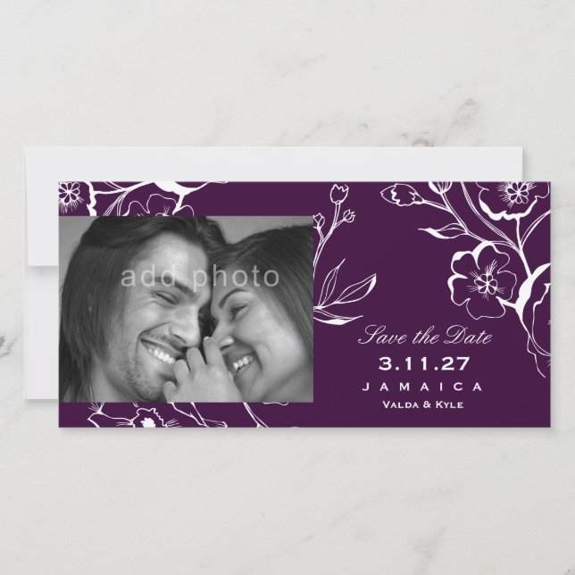 311-Lush-Eggplant Save the Date Lila (Vorderseite)