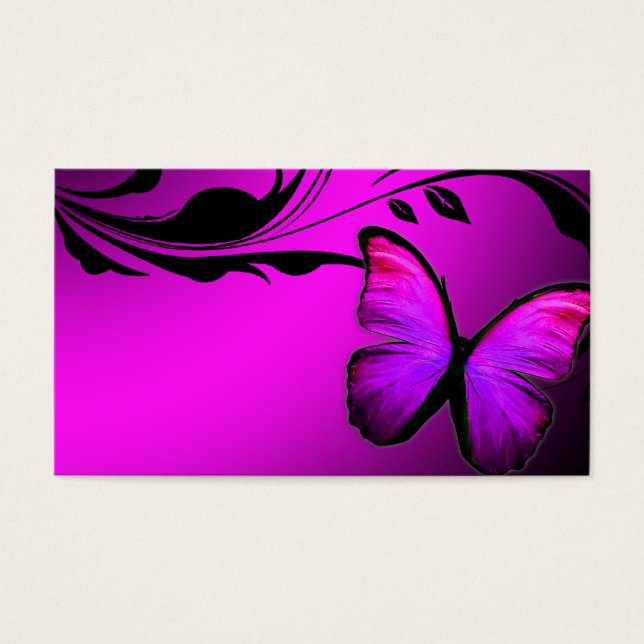 311 Lustrous Butterfly Pink & Purple Name Card (Devant)