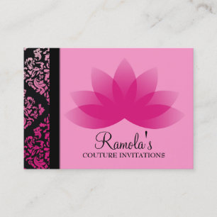 311 Luxuriös rosa Damask Lotus Visitenkarte
