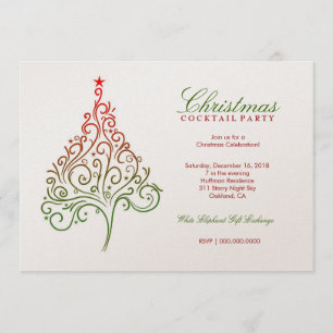 311-Magical Weihnachtsbaum laden metallisches Einladung