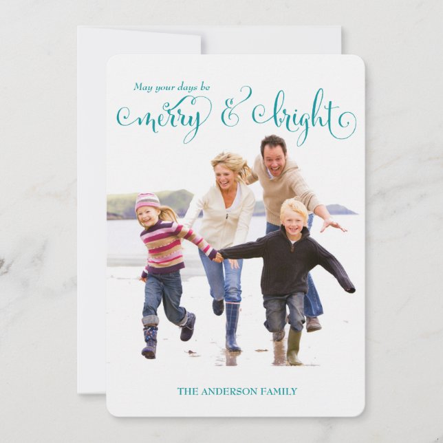 311 Merry & Bright Blue Holiday Carte photo (Devant)